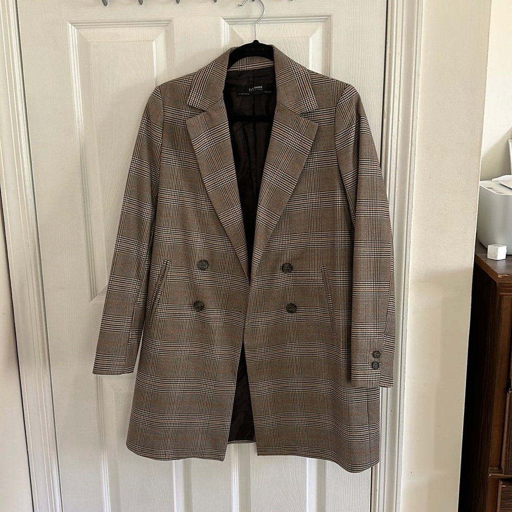 Zara grey checked blazer